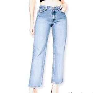 POLO RALPH LAUREN Vintage 90s/Y2K Straight Leg Mid-rise Light Wash Crop Jeans 10